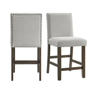 Seneca Counter Side Chair with Grey Fabric in Brown (2 Per Carton)