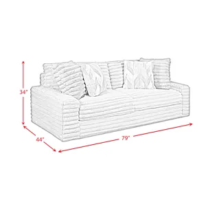 Serene Loveseat in Hush Moonstruck with 4 Pillows