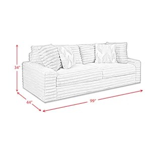 Serene Sofa in Hush Moonstruck with 4 Pillows