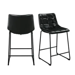 Seth 25\" Distressed Black Counter Stool (2 Per Carton)