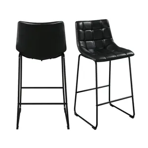 Seth ( QSD6099-5B) 30\" Distressed Black Bar Stool (2 Per Carton)