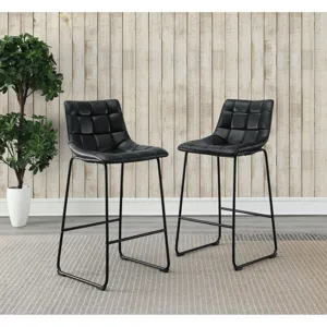 Seth ( QSD6099-5B) 30\" Distressed Black Bar Stool (2 Per Carton)