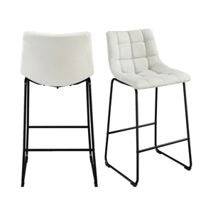 Seth ( QSD6099-5B) 30\" Linen White Bar Stool (2 Per Carton)