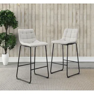Seth ( QSD6099-5B) 30\" Linen White Bar Stool (2 Per Carton)