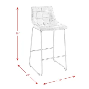 Seth ( QSD6099-5B) 30\" Grey Bar Stool (2 Per Carton)