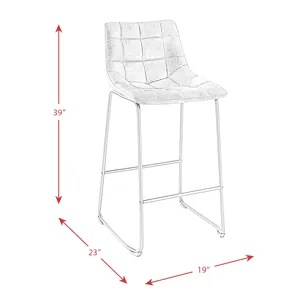 Seth ( QSD6099-5B) 30\" Linen Grey Bar Stool (2 Per Carton)