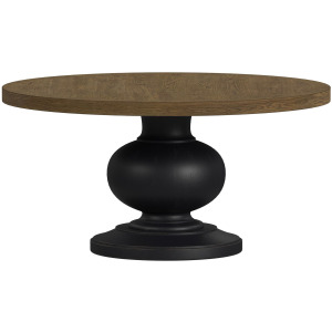 Heritage & Home Round Dining Table in Oak Brown and Black