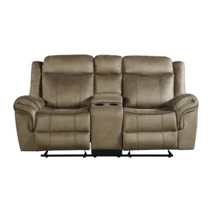Sorrento Motion Loveseat with Console in T101 Brown