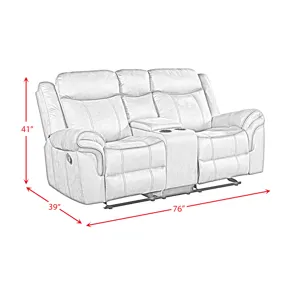 Sorrento Motion Loveseat with Console in T101 Brown