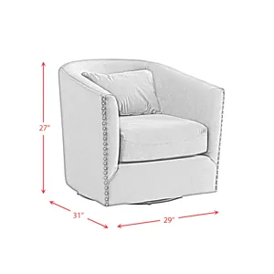 Stanton Swivel Chair In Mercer Grey W/nails (ISTA 3)