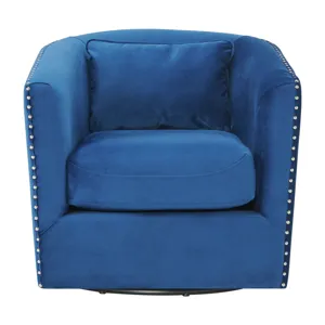 Stanton Swivel Chair in Royale Cobalt W/ Nails - 3A