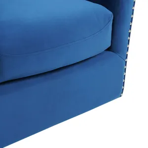 Stanton Swivel Chair in Royale Cobalt W/ Nails - 3A