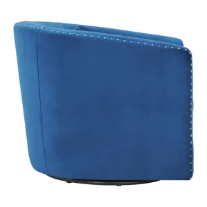 Stanton Swivel Chair in Royale Cobalt W/ Nails - 3A