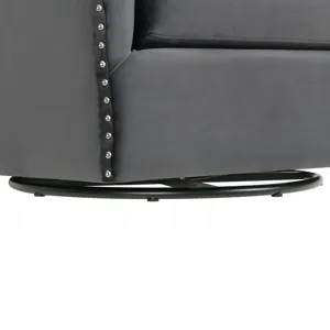 Stanton Swivel Chair in Royale Grey W/ Nails - 3A