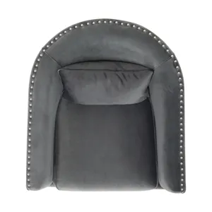 Stanton Swivel Chair in Royale Grey W/ Nails - 3A