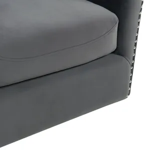 Stanton Swivel Chair in Royale Grey W/ Nails - 3A