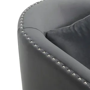 Stanton Swivel Chair in Royale Grey W/ Nails - 3A