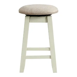 Stone 24\" Counter Stool W/ Swivel w/Fabric Seat in White (2 Per Carton)