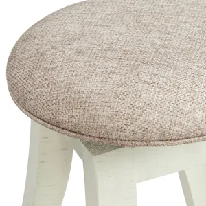 Stone 24\" Counter Stool W/ Swivel w/Fabric Seat in White (2 Per Carton)