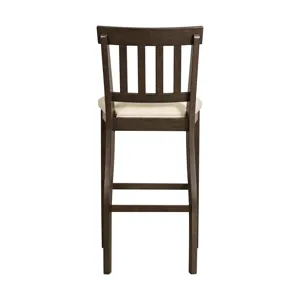 Stone 30\" Bar Slat Back Stool w/Fabric Seat Charcoal (2 Per Carton)