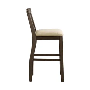 Stone 30\" Bar Slat Back Stool w/Fabric Seat Charcoal (2 Per Carton)