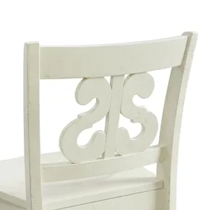 Stone 30\" Bar Scroll Back Stool w/ Wood Seat in White (2 Per Carton)