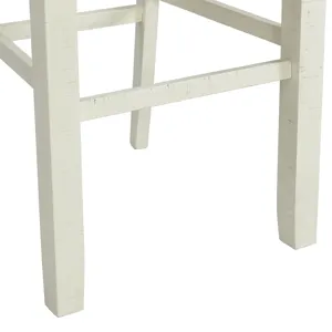 Stone 30\" Bar Scroll Back Stool w/ Wood Seat in White (2 Per Carton)