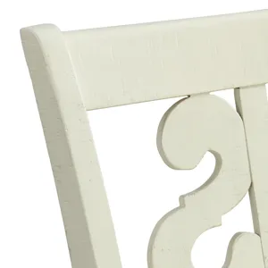 Stone 30\" Bar Scroll Back Stool w/ Wood Seat in White (2 Per Carton)