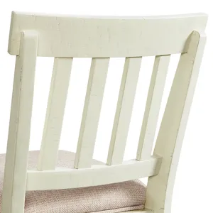 Stone 30\" Bar Slat Back Stool w/Fabric Seat in White (2 Per Carton)