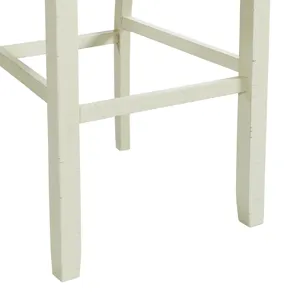 Stone 30\" Bar Slat Back Stool w/Fabric Seat in White (2 Per Carton)