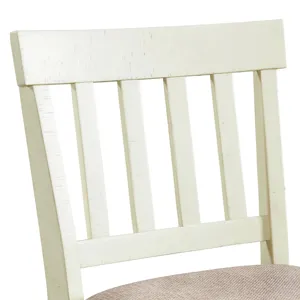 Stone 30\" Bar Slat Back Stool w/Fabric Seat in White (2 Per Carton)