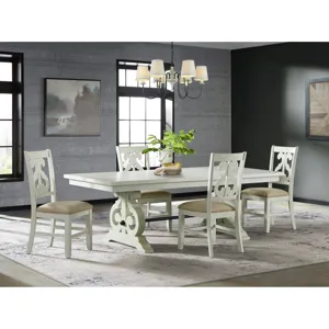 Stone Wooden Swirl Back Side Chair in White (2 Per Pack)