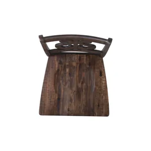 Stone 30\" Bar Scroll Back Stool w/ Wood Seat Charcoal (2 Per Carton)