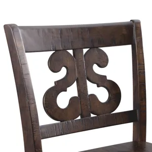 Stone 30\" Bar Scroll Back Stool w/ Wood Seat Charcoal (2 Per Carton)