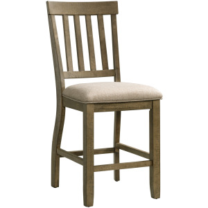 Stone Counter Wooden Slat Back Counter Side Chair Grey (2 Per Pack)