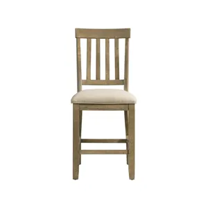 Stone Counter Wooden Slat Back Counter Side Chair Grey (2 Per Pack)