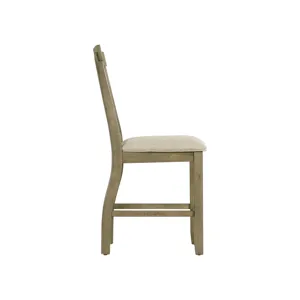 Stone Counter Wooden Slat Back Counter Side Chair Grey (2 Per Pack)