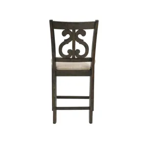 Stone Counter Wooden Swirl Back Side Chair Charcoal (2 Per Pack)