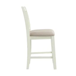 Stone Counter Wooden Swirl Back Side Chair in White (2 Per Pack)