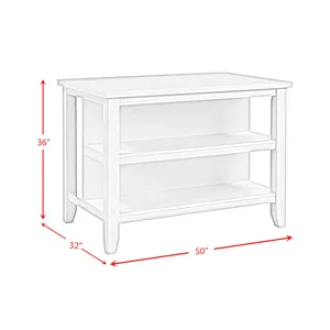 Stone  Kitchen Island  in White