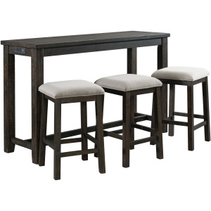 Stone Occasional Bar Table Single Pack (Table + Three Stools)