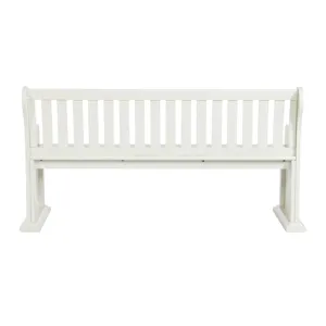 Stone Pew Bench in White