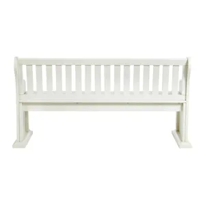 Stone Pew Bench With Storage in White