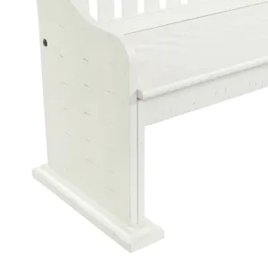 Stone Pew Bench With Storage in White