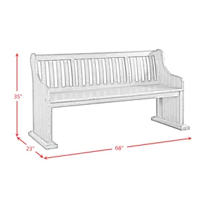 Stone Pew Bench in White