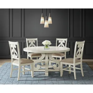 Stone Round Dining Table W/PU Base in White