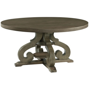 Stone Round Dining Table W/PU Base Gray Finish