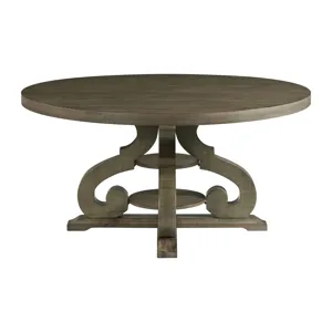 Stone Round Dining Table W/PU Base Gray Finish