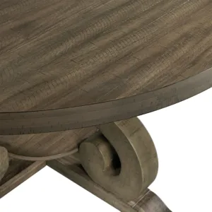 Stone Round Dining Table W/PU Base Gray Finish