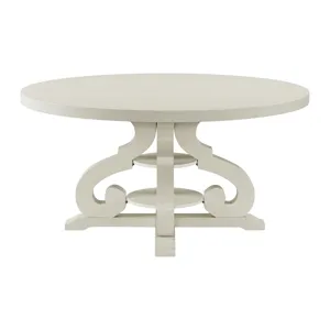 Stone Round Dining Table W/PU Base in White